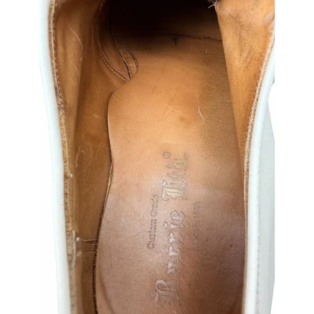 Warrior Ltd White Leather Derby Shoes Vibram USA Made Men’s 11 Custom Grade